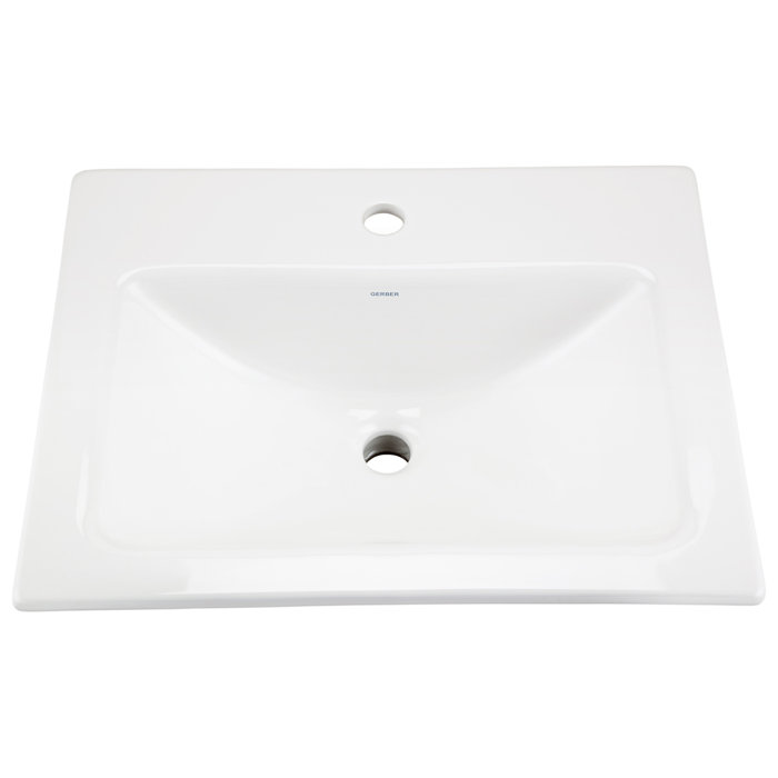Gerber White Vitreous China Rectangular DropIn Bathroom Sink with Overflow Wayfair